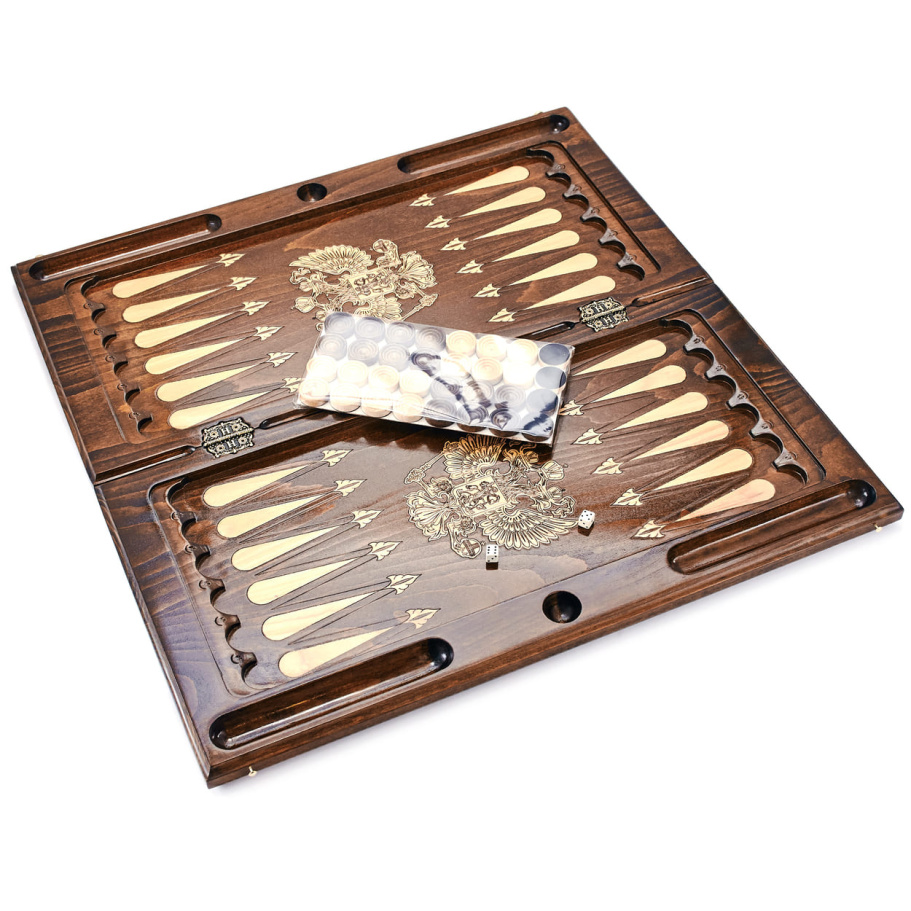 Нарды резные Рэкто "Герб России"  большие 60, Harutyunyan купить в Казани