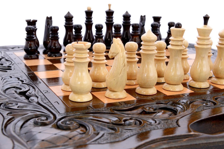 Шахматы + нарды резные "Королевские" 50, Harutyunyan купить в Казани