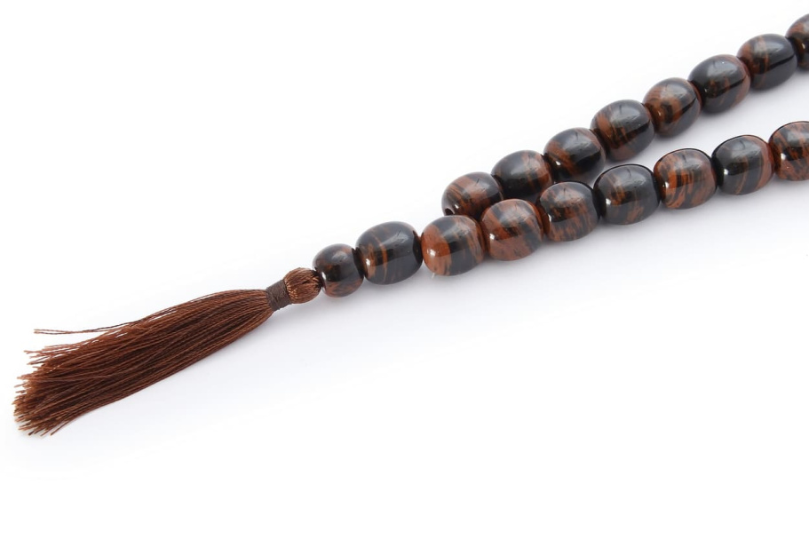 Четки с бусинами "Воин" коричневый камень, Давыдов С. купить в Казани
