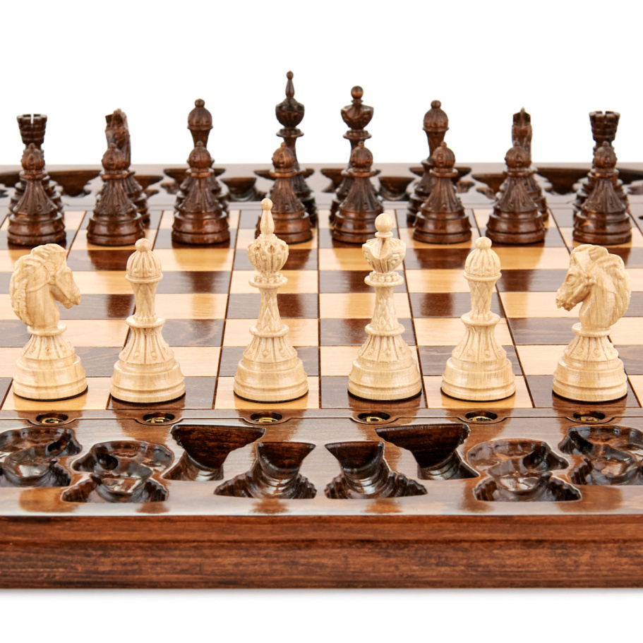 Шахматы резные "Эпопея" большие, 60 купить в Казани