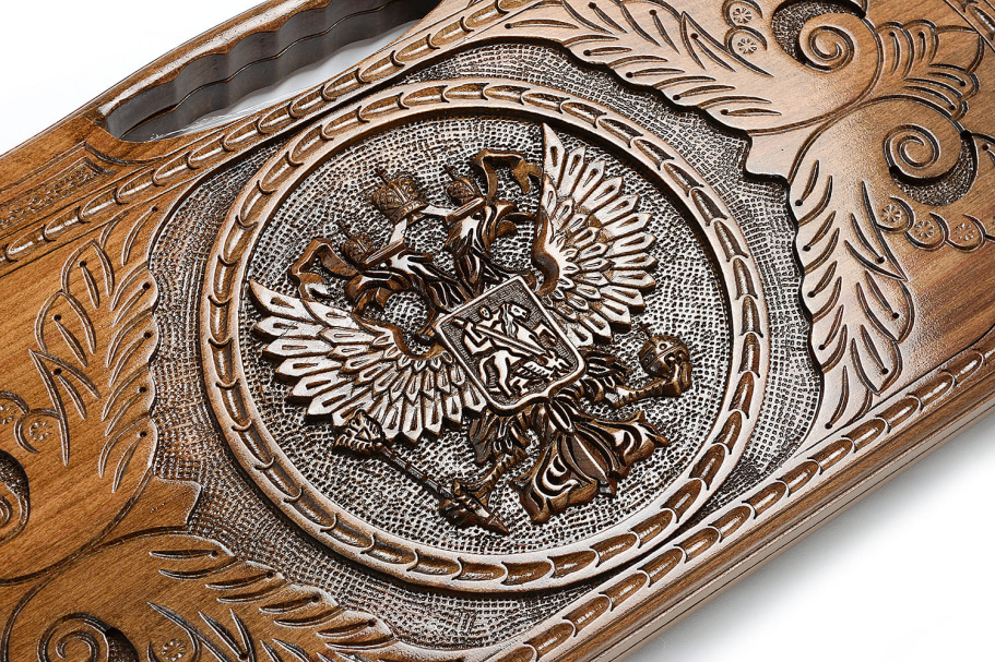 Нарды резные "Герб России"  большие 60, Harutyunyan купить в Казани