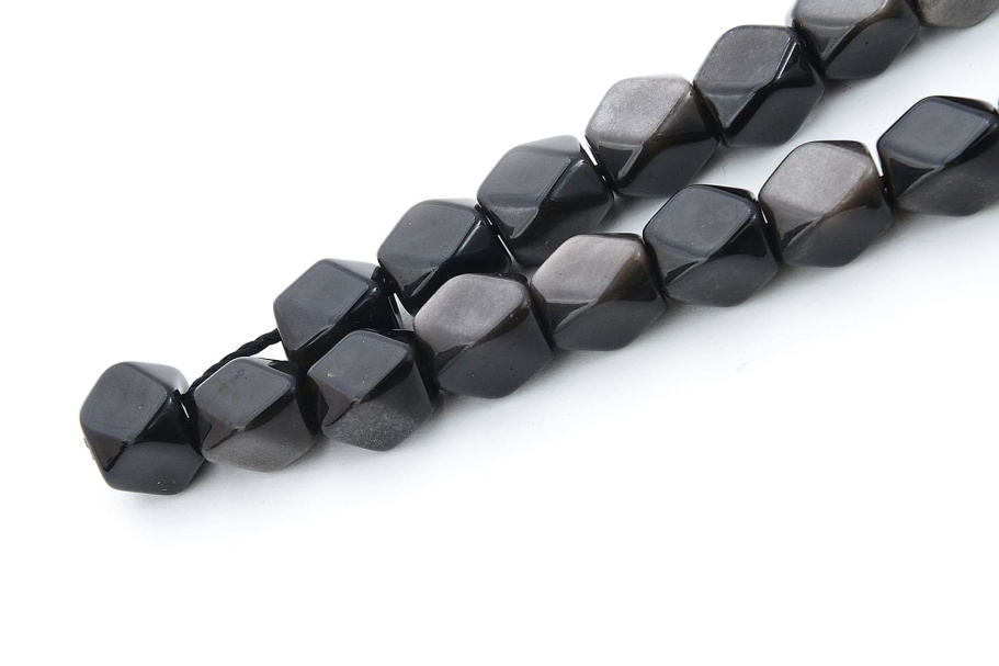 Четки граненые "Ранчо" черный камень с лунным оттенком, Давыдов С. купить в Казани