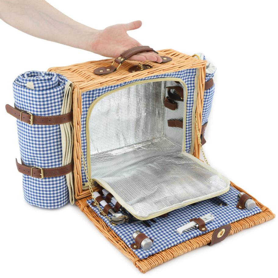 Корзина для пикника "Кассандра" (на 4 персоны) с пледом купить в Казани