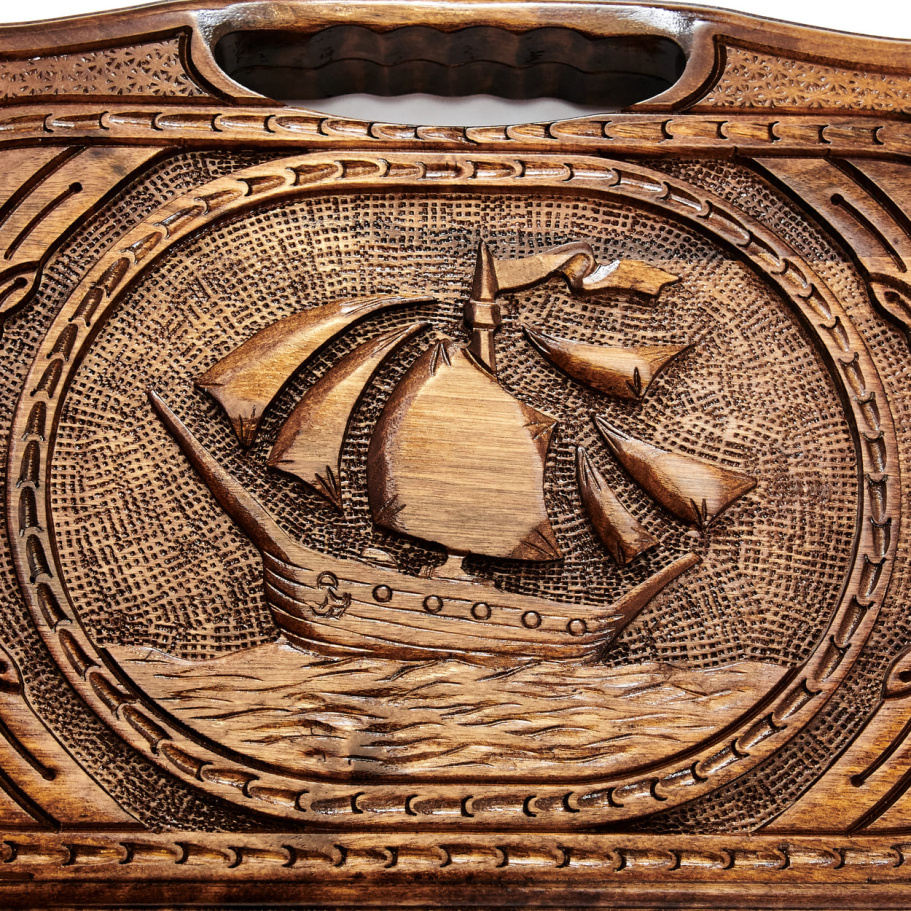 Нарды резные "Парусник" средние 50, Harutyunyan купить в Казани