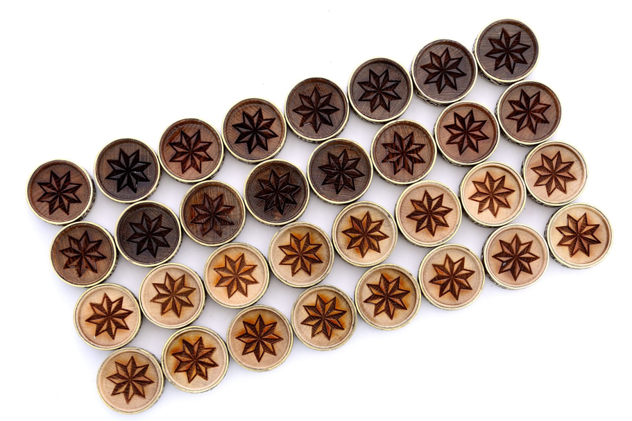 Набор фишек для нард "Звезда" с бронзой, 29 мм, Harutyunyan купить в Казани