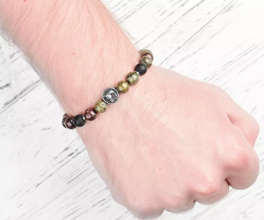 Браслет Лакки камень яшма и агат, 0.8 * 18 см купить в Казани