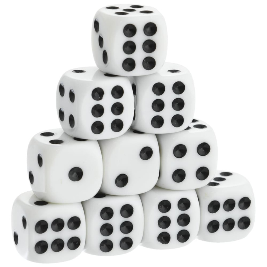 Кости игральные "Стандарт" пластик, белые, 15 мм (2 шт.) купить в Казани