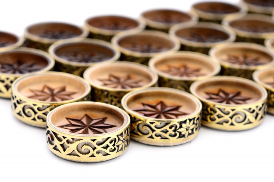 Набор фишек для нард "Звезда" с бронзой, 29 мм, Harutyunyan