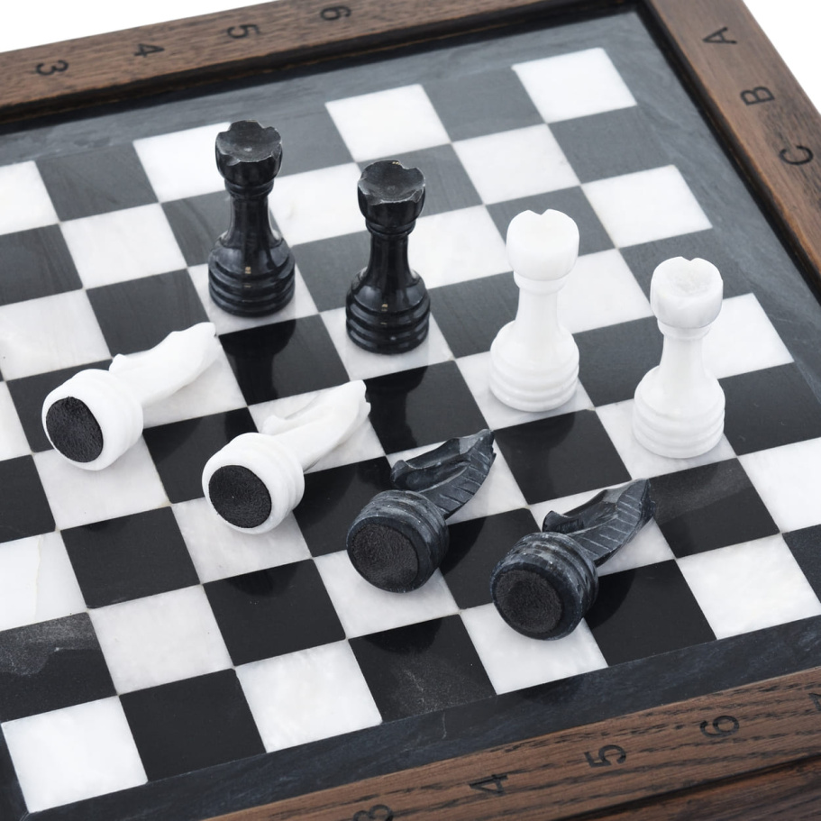 Шахматы из камня "Эпос" мрамор 30 купить в Казани