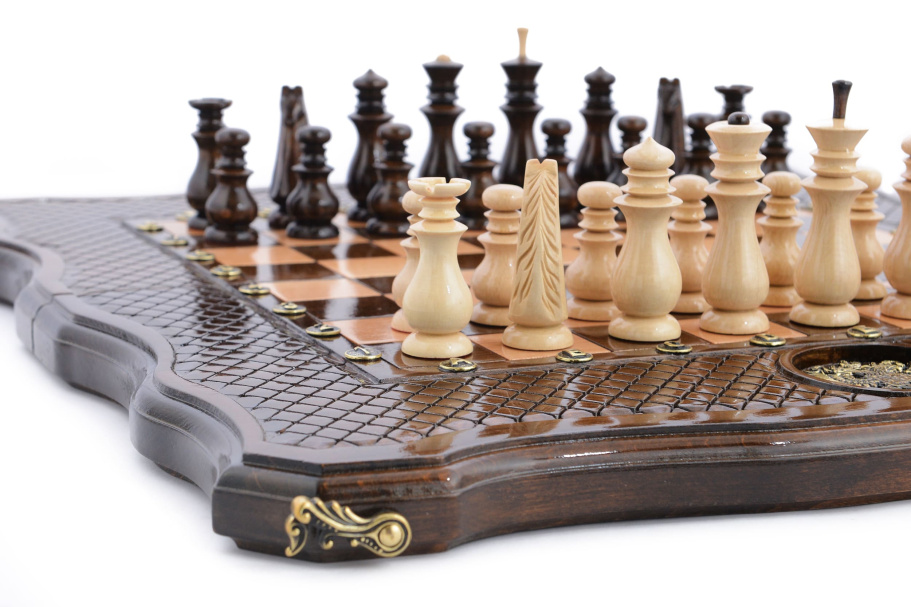 Шахматы + нарды резные "Флагман" 50, Harutyunyan купить в Казани