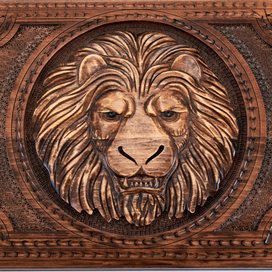 Нарды резные "Царь зверей" большие 60, Harutyunyan купить в Казани