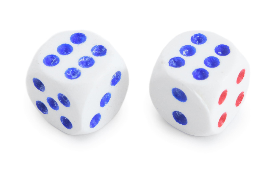 Кости игральные, пластик, белые 18 мм (2 шт), StartTime