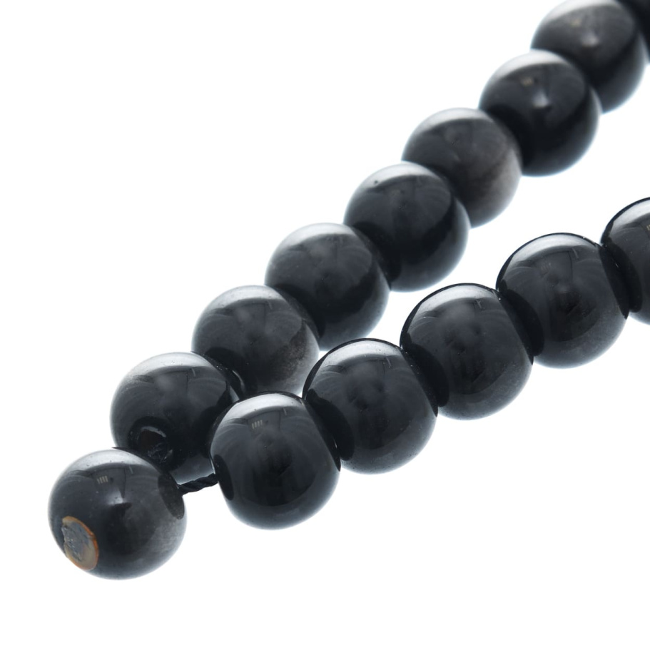 Четки с бусинами "Оскар" черный камень с лунным оттенком, Давыдов С. купить в Казани