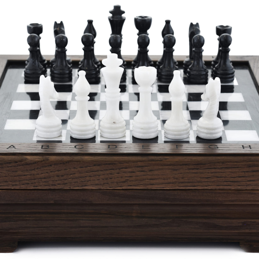 Шахматы из камня "Эпос" мрамор 30 купить в Казани