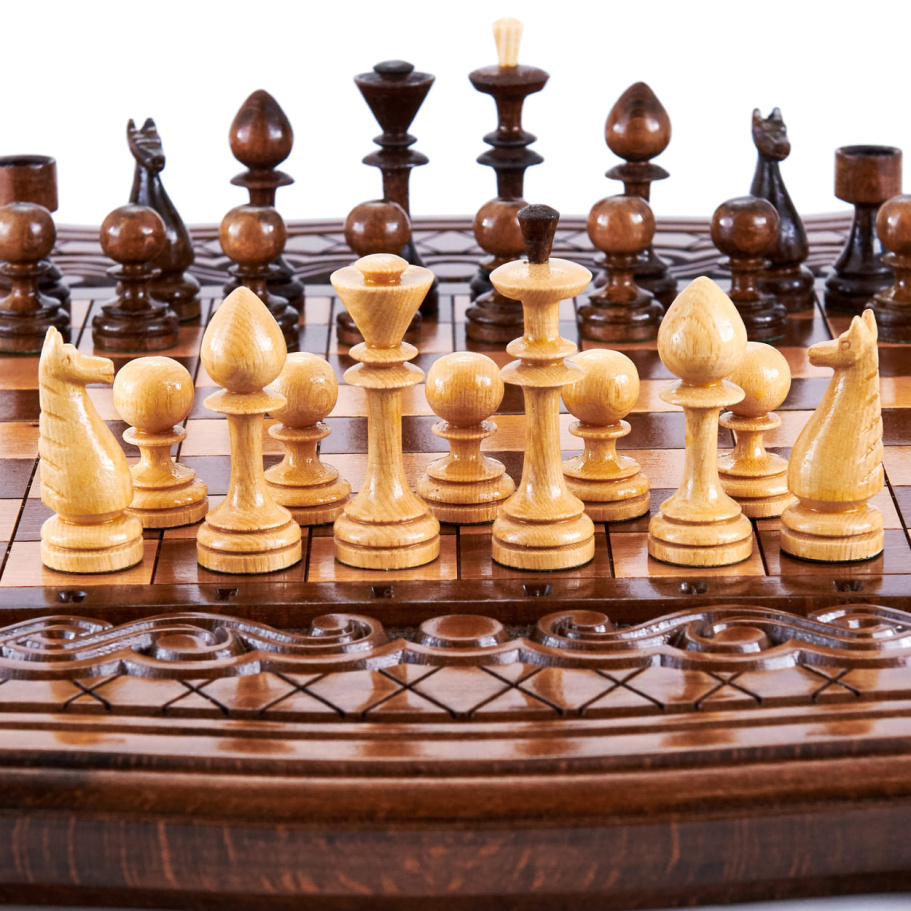 Шахматы + нарды резные "Бриз" 40, Harutyunyan купить в Казани