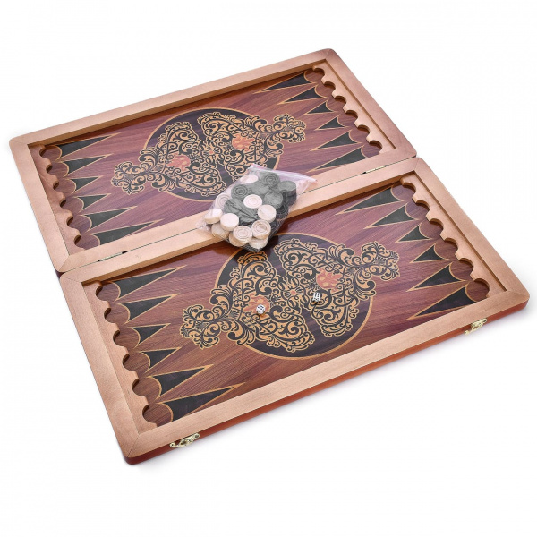 Нарды кожаные Пермские "Золотой питон" средние 50 купить в Казани