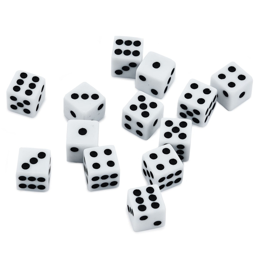 Кости игральные "Классика" пластик, белые, 10 мм (2 шт.) купить в Казани