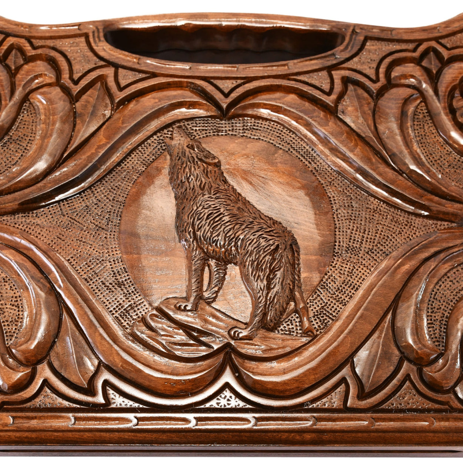 Нарды резные "Воющий волк " большие 60, Harutyunyan купить в Казани