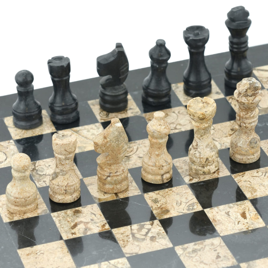 Шахматы из камня "Илион" мрамор и ракушечник 25 купить в Казани