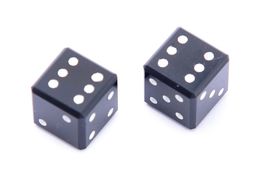 Кости игральные из черного обсидиана, 10 мм (2 шт), Harutyunyan