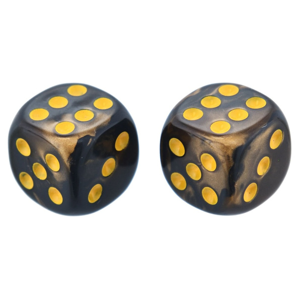 Кости игральные "Флора" акрил, желтый, 12 мм (2 шт.)