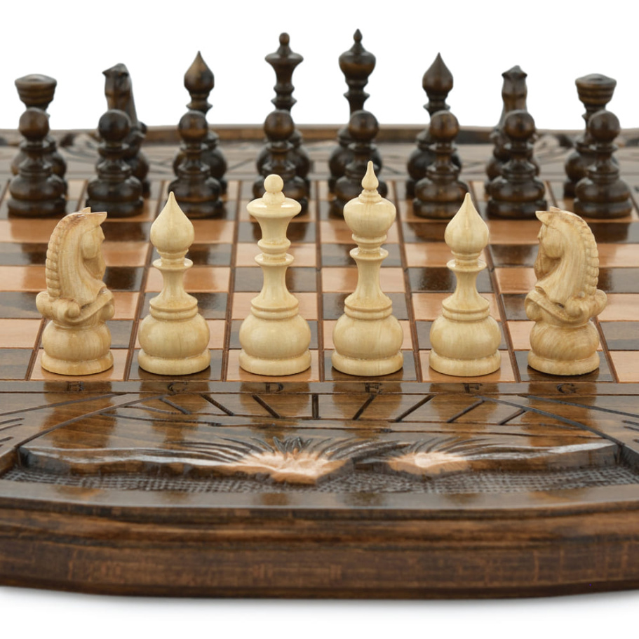 Шахматы + нарды резные "Вольные Горы" 50, Harutyunyan купить в Казани